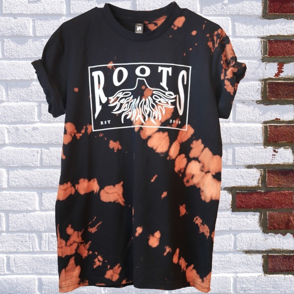 AS Colour 100% Cotton, Solid Black with custom Tie Dye. Size Medium - Picture 1 of 4